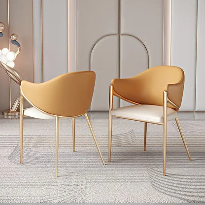 Modern Scandinavian Dining Chair with Gold Metal Legs