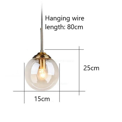 Nordic Modern Gray Glass Ball Pendant Lights