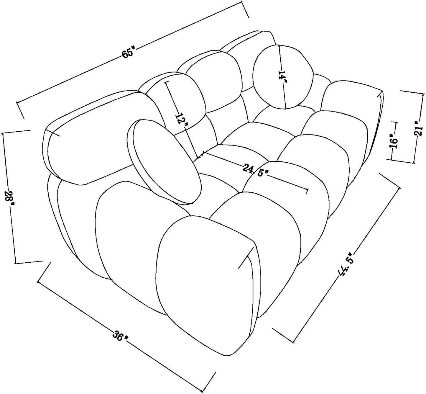 Cozy Marshmallow 2-Seater Boucle Sofa