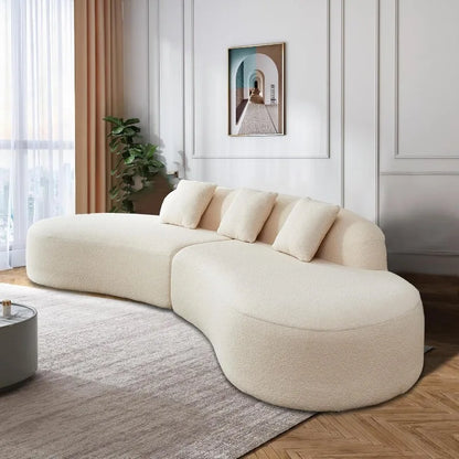 Modern Curved Sectional Sofa with Foam-Filled Upholstery