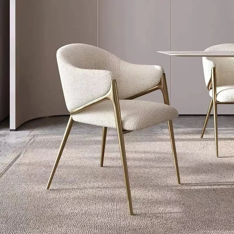 Modern Scandinavian Dining Chair with Gold Metal Legs