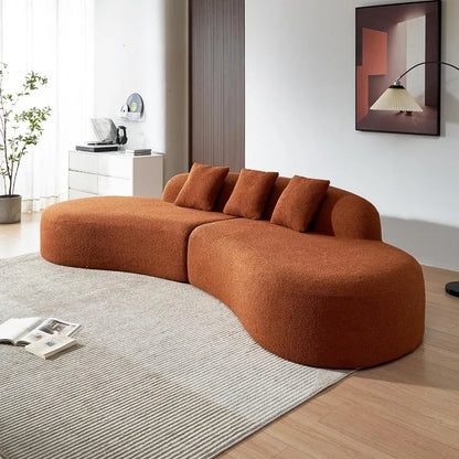 Modern Curved Sectional Sofa with Foam-Filled Upholstery