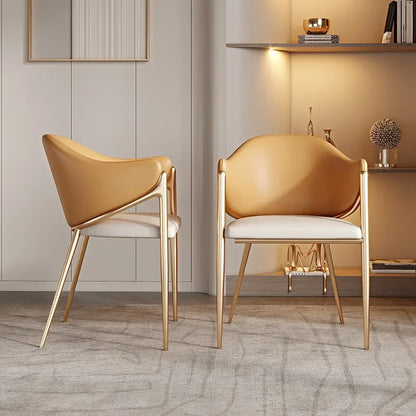 Modern Scandinavian Dining Chair with Gold Metal Legs