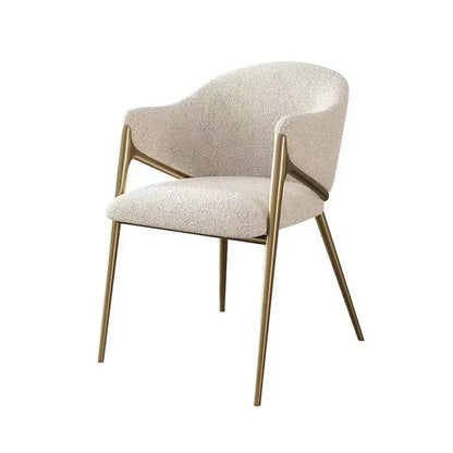 Modern Scandinavian Dining Chair with Gold Metal Legs