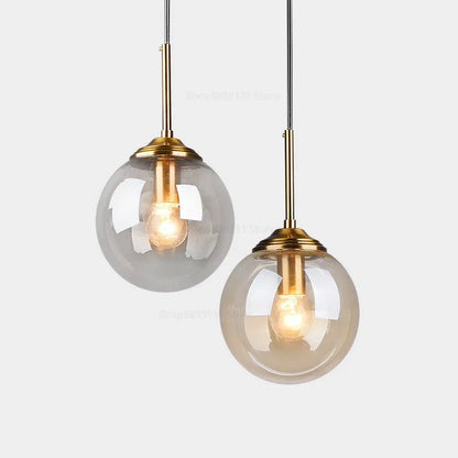 Nordic Modern Gray Glass Ball Pendant Lights