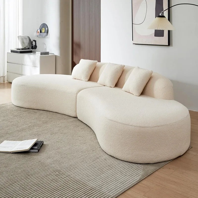 Modern Curved Sectional Sofa with Foam-Filled Upholstery