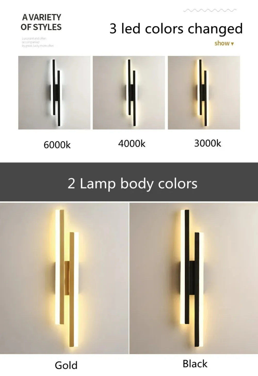 LED Wall Lamp with Copper Line Design