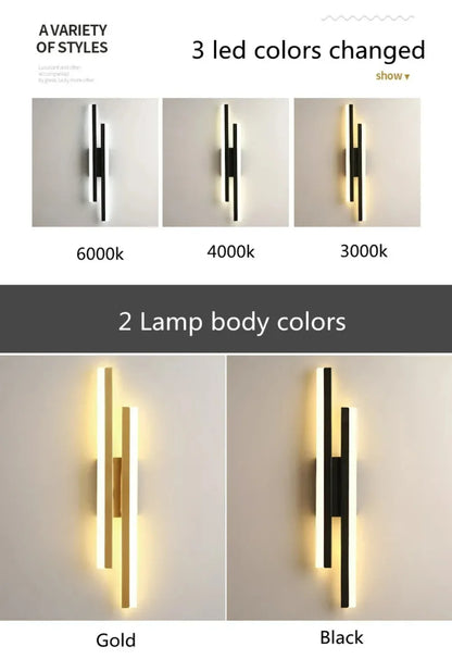 LED Wall Lamp with Copper Line Design