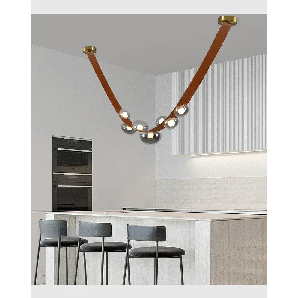 Elegant Leather LED Pendant Lamp