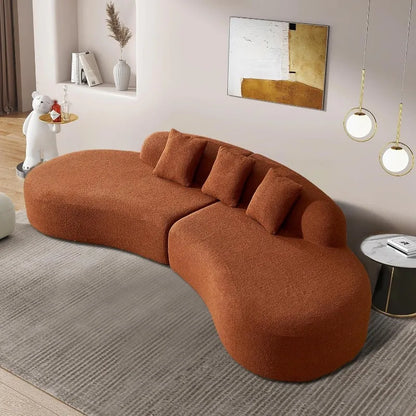 Modern Curved Sectional Sofa with Foam-Filled Upholstery