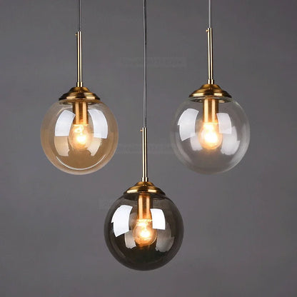 Nordic Modern Gray Glass Ball Pendant Lights