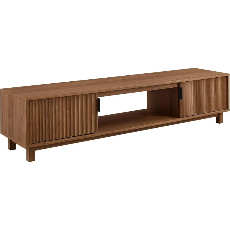 Modern TV stand with fluted doors