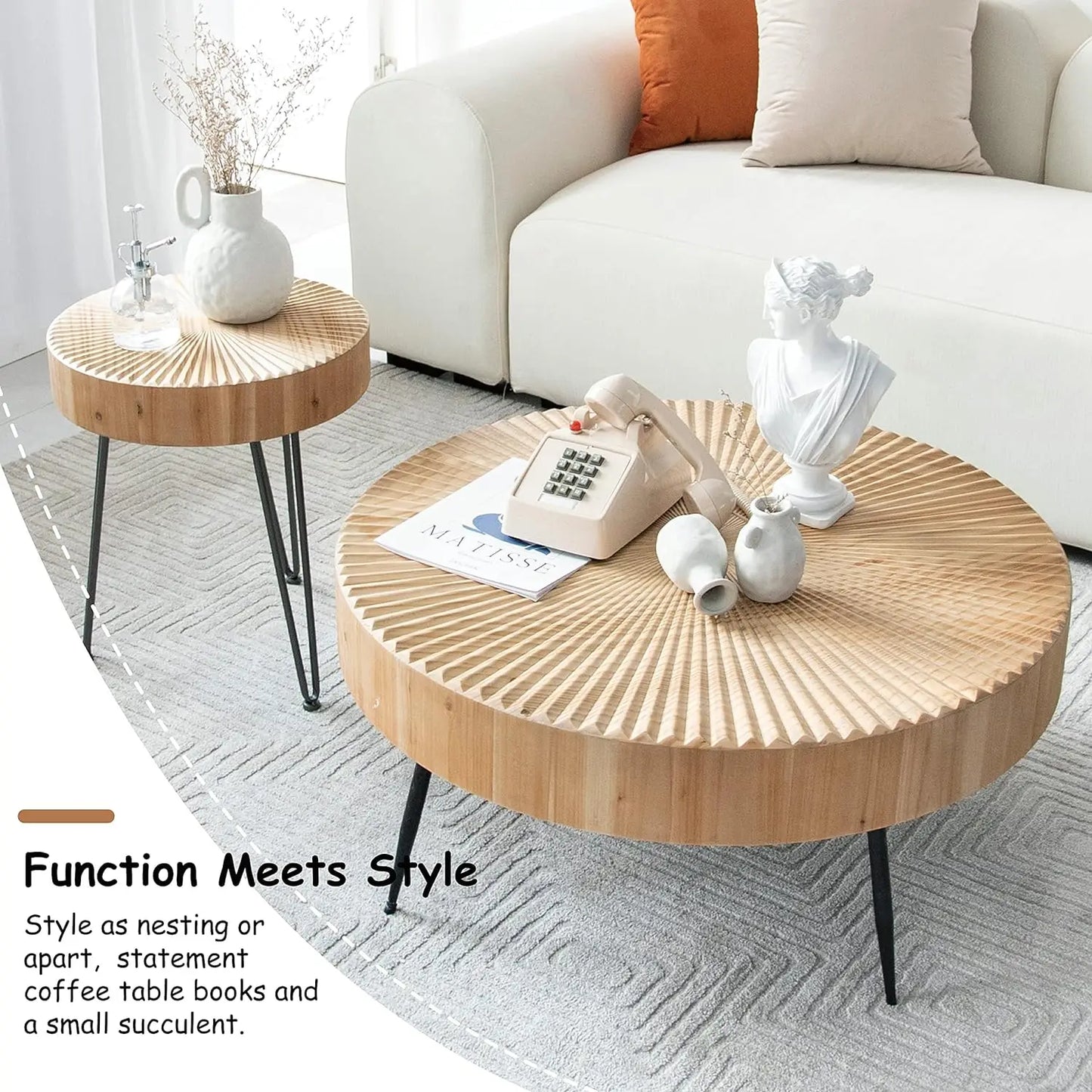 Modern Farmhouse Nesting Coffee Table Set