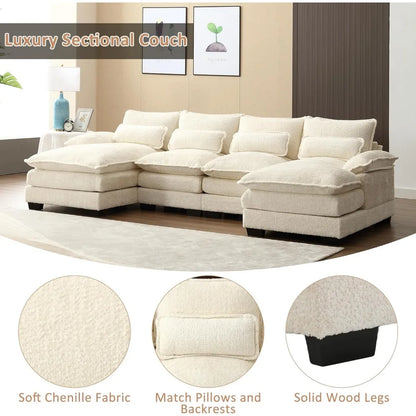 U-Shaped Modular Chenille Sectional Sofa