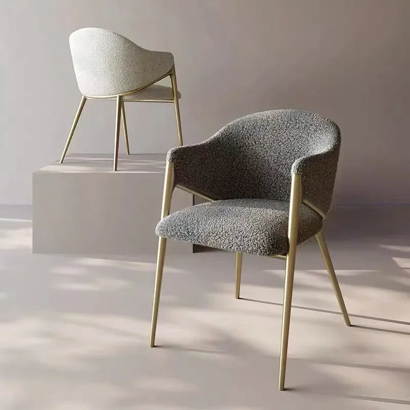 Modern Scandinavian Dining Chair with Gold Metal Legs