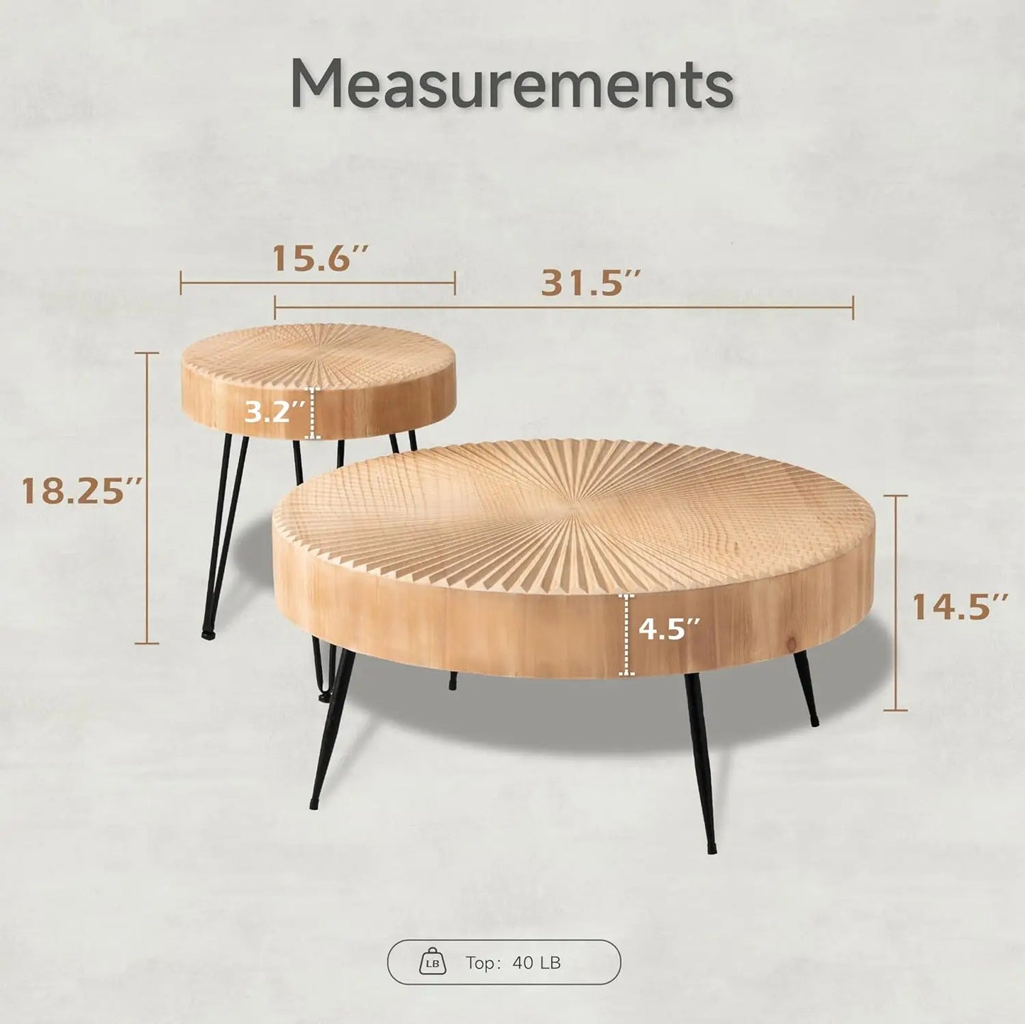 Modern Farmhouse Nesting Coffee Table Set