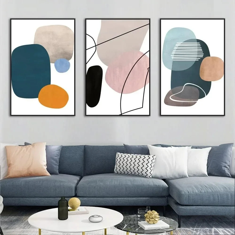 Abstract 3-Piece Framed Decorative Wall Art